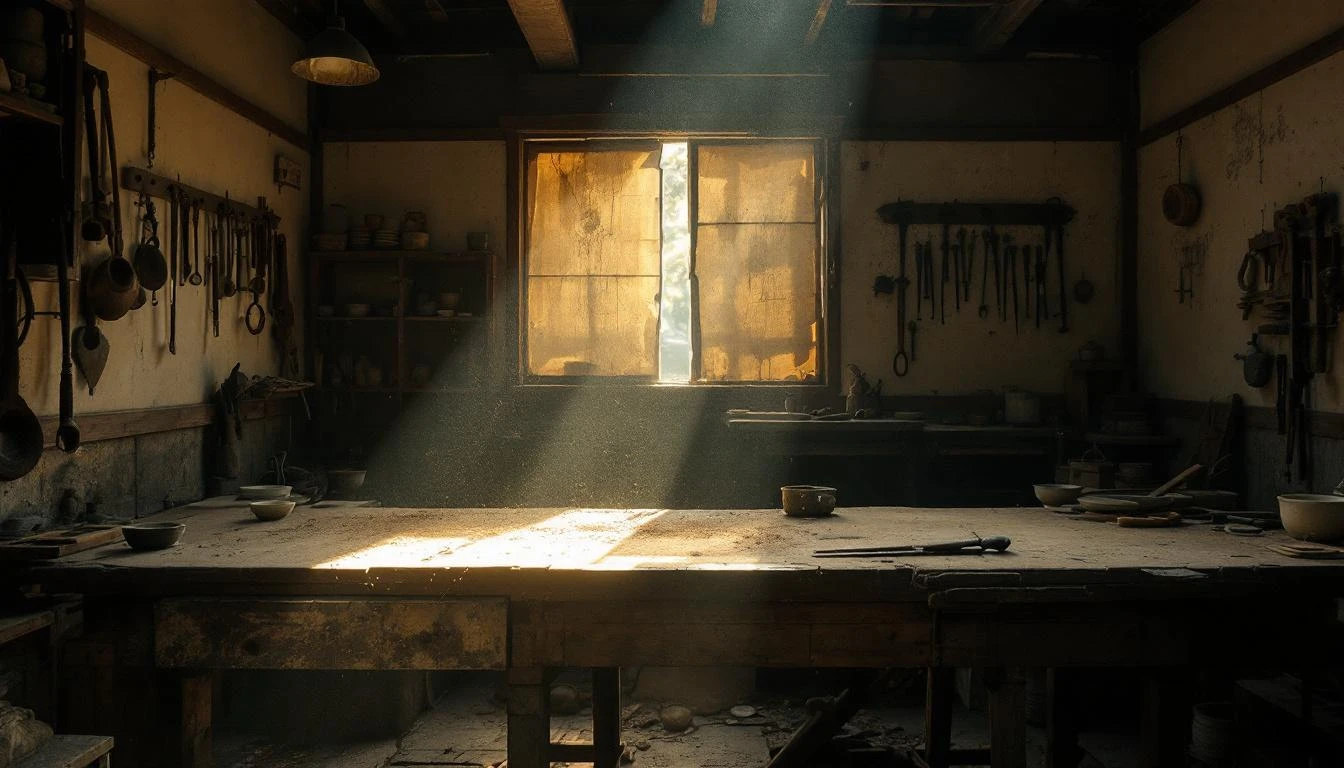 Aging Japanese artisan